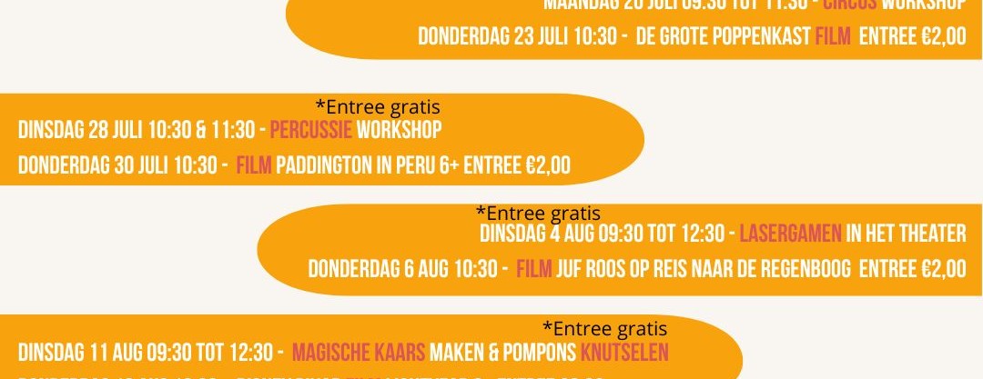 Zomerprogramma